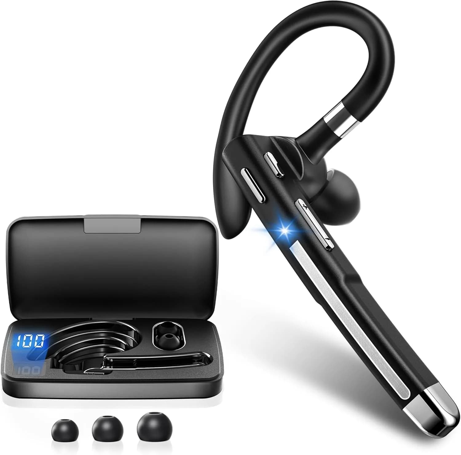 Hsility YYK520-2 Bluetooth Headset with Mic | 100 Hrs Battery, 270° Rotatable Earpiece