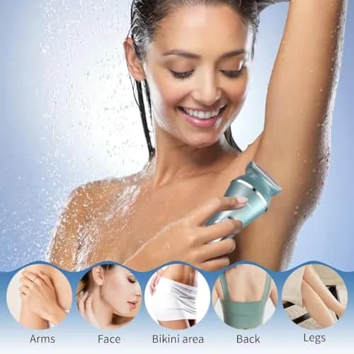 Hatteker 3-in-1 Women's Electric Shaver & Epilator Kit, IPX7 Waterproof, Cordless USB Rechargeable thumbnail 6