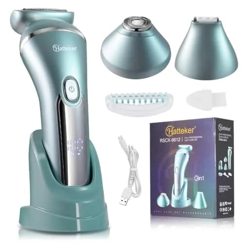 Hatteker 3-in-1 Women's Electric Shaver & Epilator Kit, IPX7 Waterproof, Cordless USB Rechargeable thumbnail 1