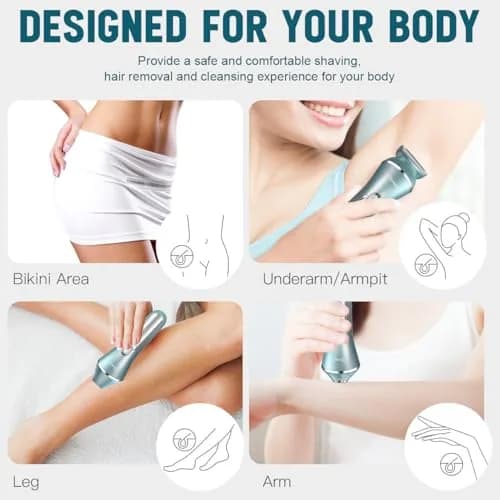 Hatteker 3-in-1 Women's Electric Shaver & Epilator Kit, IPX7 Waterproof, Cordless USB Rechargeable thumbnail 8
