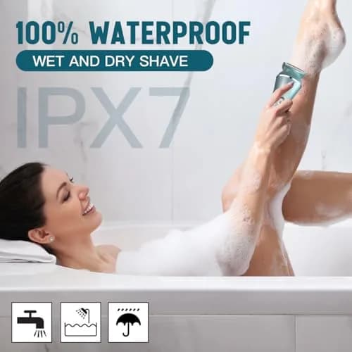 Hatteker 3-in-1 Women's Electric Shaver & Epilator Kit, IPX7 Waterproof, Cordless USB Rechargeable thumbnail 3