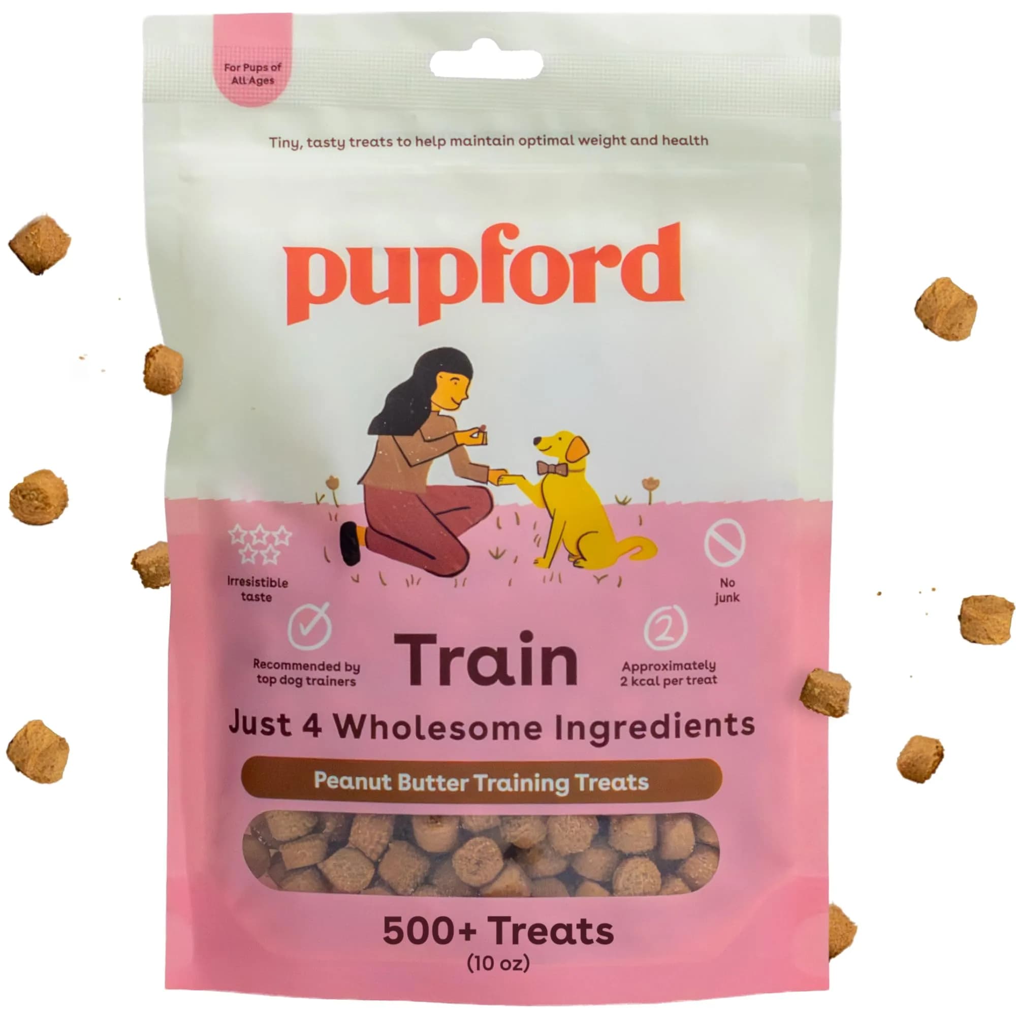 Pupford Training Treats for Dogs & Puppies Peanut Butter 10 oz | Healthy, Low-Calorie Training Aid
