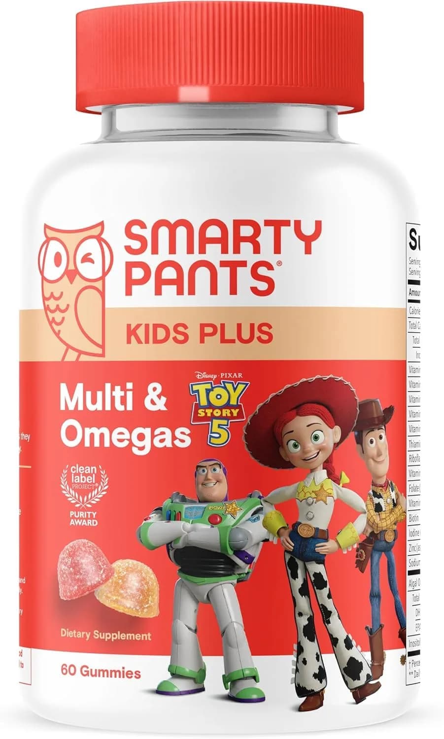 SmartyPants Toy Story 5 Kids Multivitamin Gummies 60 Count | Immune Support with Omega 3, Vitamin D, C, B12, E, Zinc & Iodine