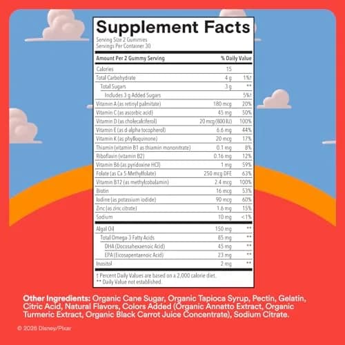 SmartyPants Toy Story 5 Kids Multivitamin Gummies 60 Count | Immune Support with Omega 3, Vitamin D, C, B12, E, Zinc & Iodine - view 4