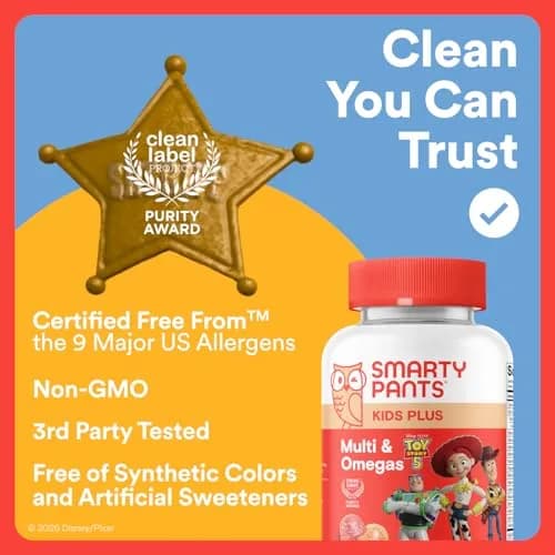 SmartyPants Toy Story 5 Kids Multivitamin Gummies 60 Count | Immune Support with Omega 3, Vitamin D, C, B12, E, Zinc & Iodine thumbnail 9