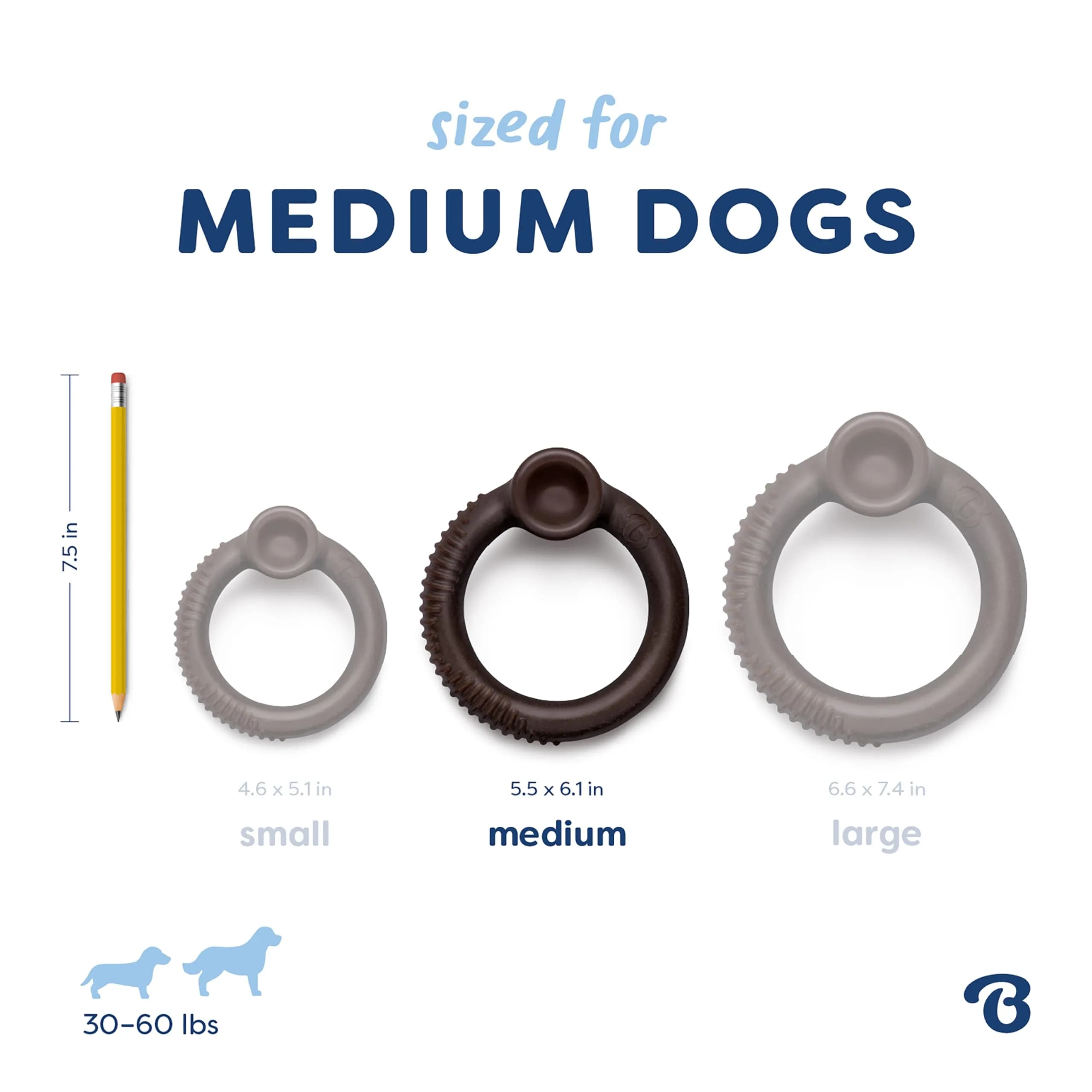 Benebone REAL Blueberry Ring Dog Chew Toy for Aggressive Chewers, Medium - view 4