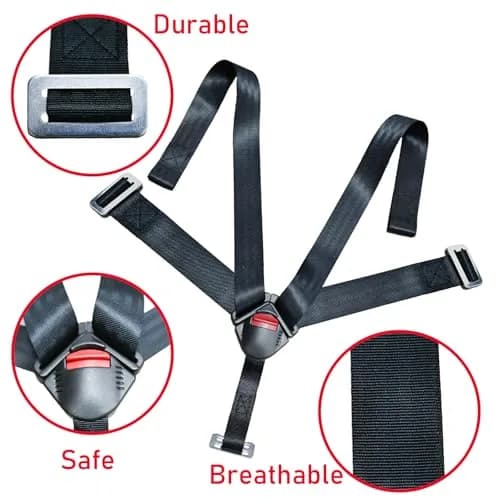 CaoXiong Universal 5 Point Baby Seat Chest Harness Clip Black | Safety Buckle for Strollers & Highchairs thumbnail 3