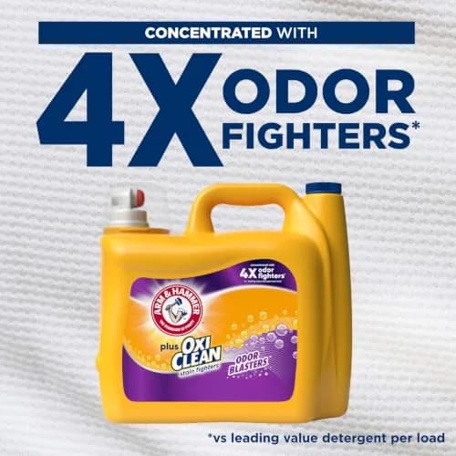 ARM & HAMMER Plus OxiClean Odor Blasters Liquid Laundry Detergent Fresh Burst 5.92 L (200.2 Fl Oz) | Attacks 101+ Stains & Odors thumbnail 4