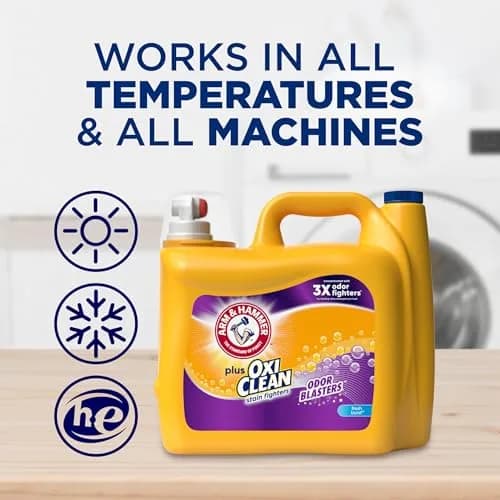 ARM & HAMMER Plus OxiClean Odor Blasters Liquid Laundry Detergent Fresh Burst 5.92 L (200.2 Fl Oz) | Attacks 101+ Stains & Odors thumbnail 9