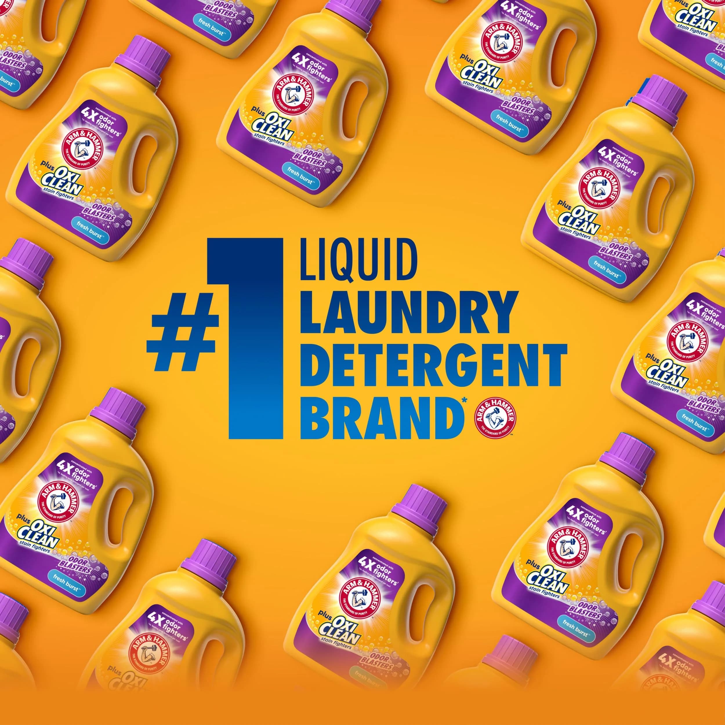 Arm & Hammer Plus OxiClean Fresh Burst Liquid Laundry Detergent, 200 Fl Oz | Powerful Stain & Odor Removal - view 2
