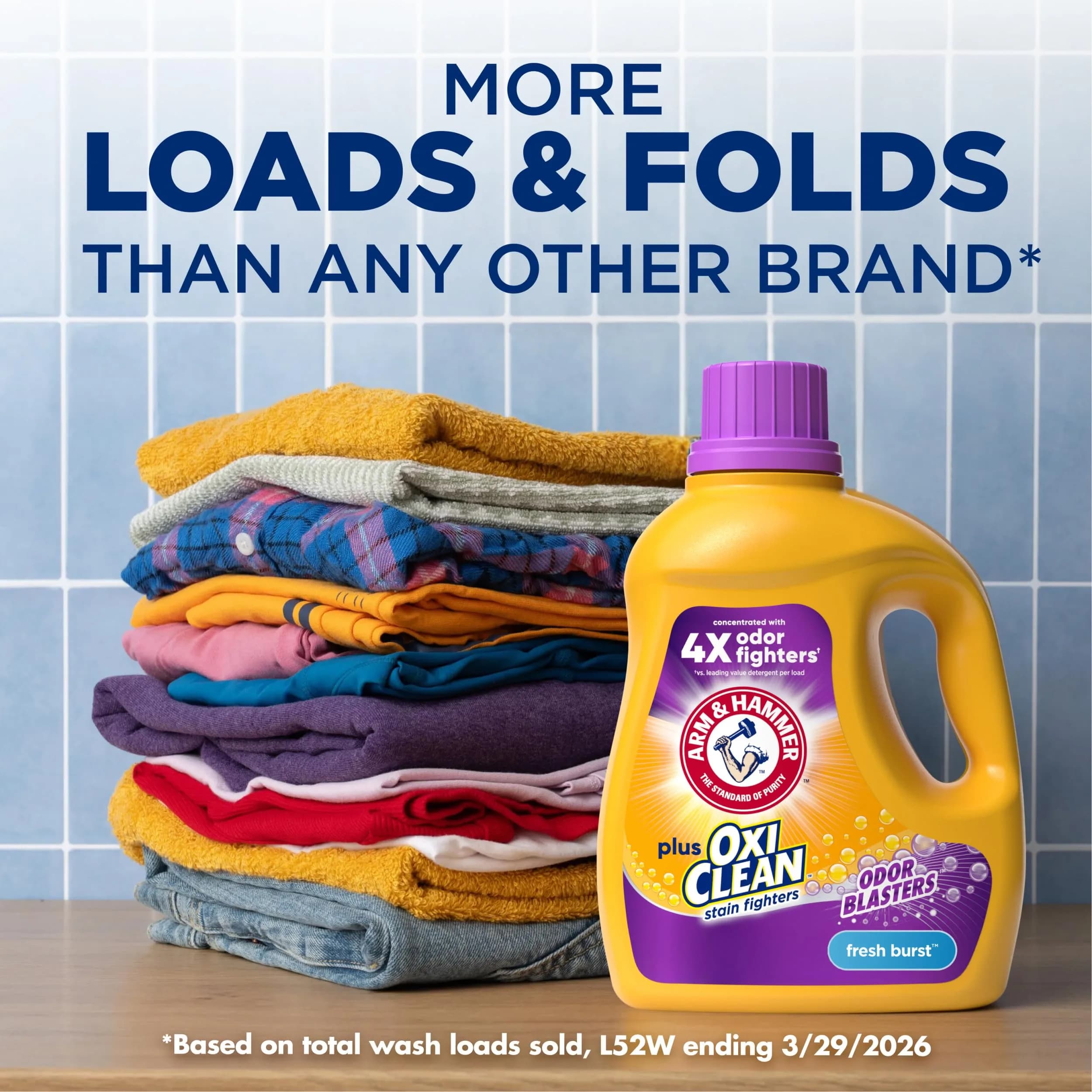 Arm & Hammer Plus OxiClean Fresh Burst Liquid Laundry Detergent, 200 Fl Oz | Powerful Stain & Odor Removal - view 3