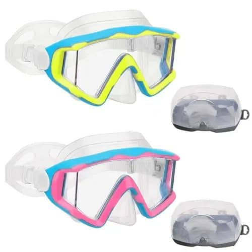 AQUA A DIVE SPORTS Kids Blue Pink/Blue Yellow Single Lens Diving Mask | Wide 180° View thumbnail 1