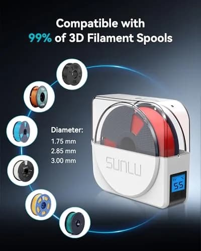 SUNLU Filament Dryer Box S1 Plus White | Fast Drying with Fan for 1.75mm/2.85mm/3.00mm PLA PETG ABS TPU Nylon Filament thumbnail 5
