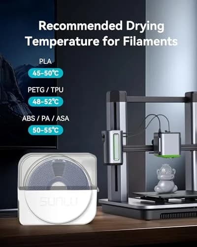 SUNLU Filament Dryer Box S1 Plus White | Fast Drying with Fan for 1.75mm/2.85mm/3.00mm PLA PETG ABS TPU Nylon Filament thumbnail 6