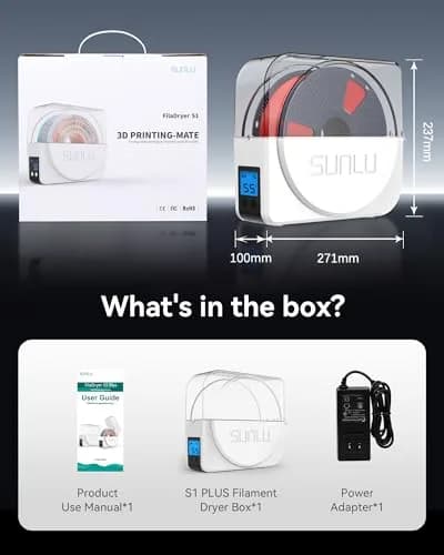 SUNLU Filament Dryer Box S1 Plus White | Fast Drying with Fan for 1.75mm/2.85mm/3.00mm PLA PETG ABS TPU Nylon Filament thumbnail 9