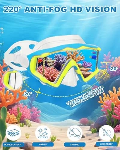 AQUA A DIVE SPORTS Kids Diving Mask Purple Blue/Blue Yellow | Single Lens Anti-Fog thumbnail 5