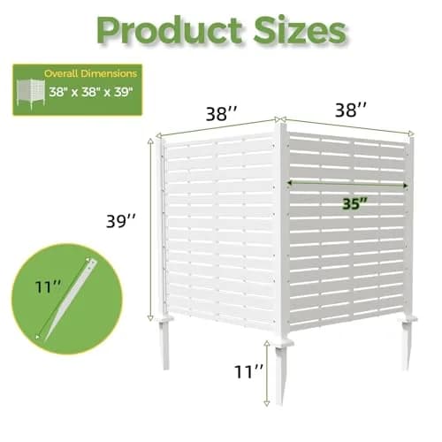 Diyfire White Fence Panel | No-Dig Outdoor Privacy Screen for Patio & Garden thumbnail 3