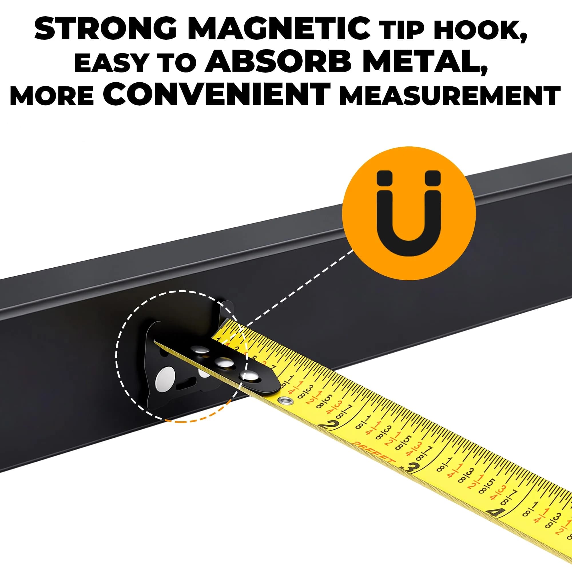 MulWark Wide Tape Measure 25 ft (7.62 m) | Double Secure Blade Lock, Magnetic Hook, Both-Side Metal Blade - view 8