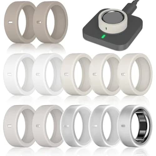 ZOOROO Silicone Ring Cover for Oura Ring Gen 3/4 | Protects from Scratches & Dust (Size L, 10 Pack) — 3Clear+3Starlight+2White+2LightCoffee+2DarkCoffee / L for 12/13/14/15