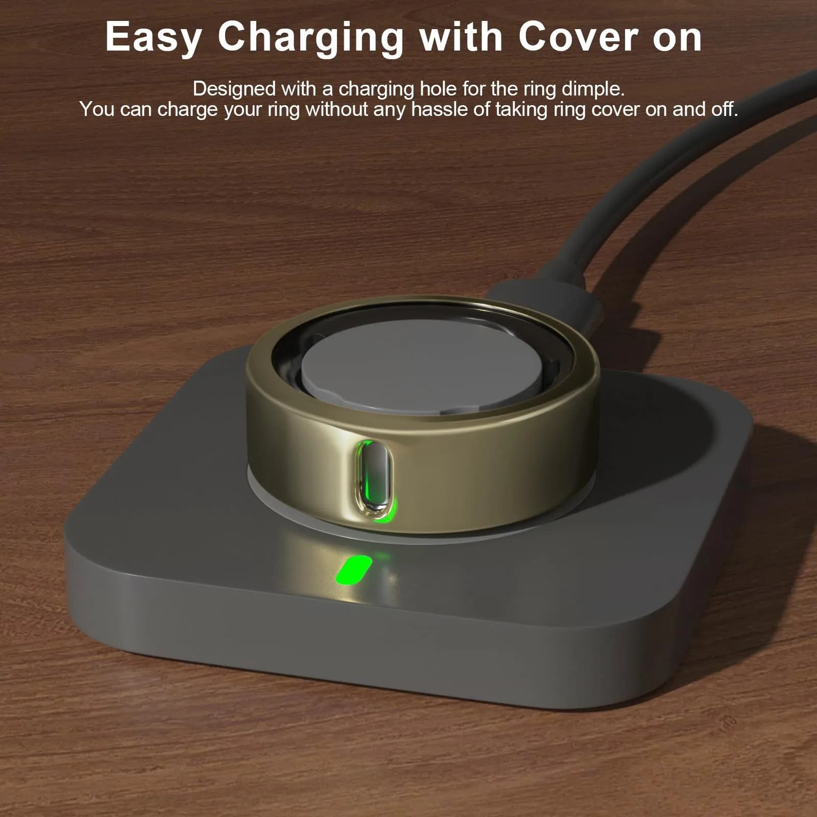 ZOOROO Oura Ring Cover 3 Pack Size 9 Champagne Gold | TPU Protector for Gen 4/3, Supports Charging - view 3