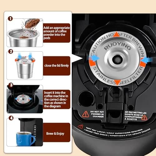 RUOYING Double Layer SUS304 Reusable K Cup Filter | Fits Keurig 1.0 & 2.0 Brewers thumbnail 5