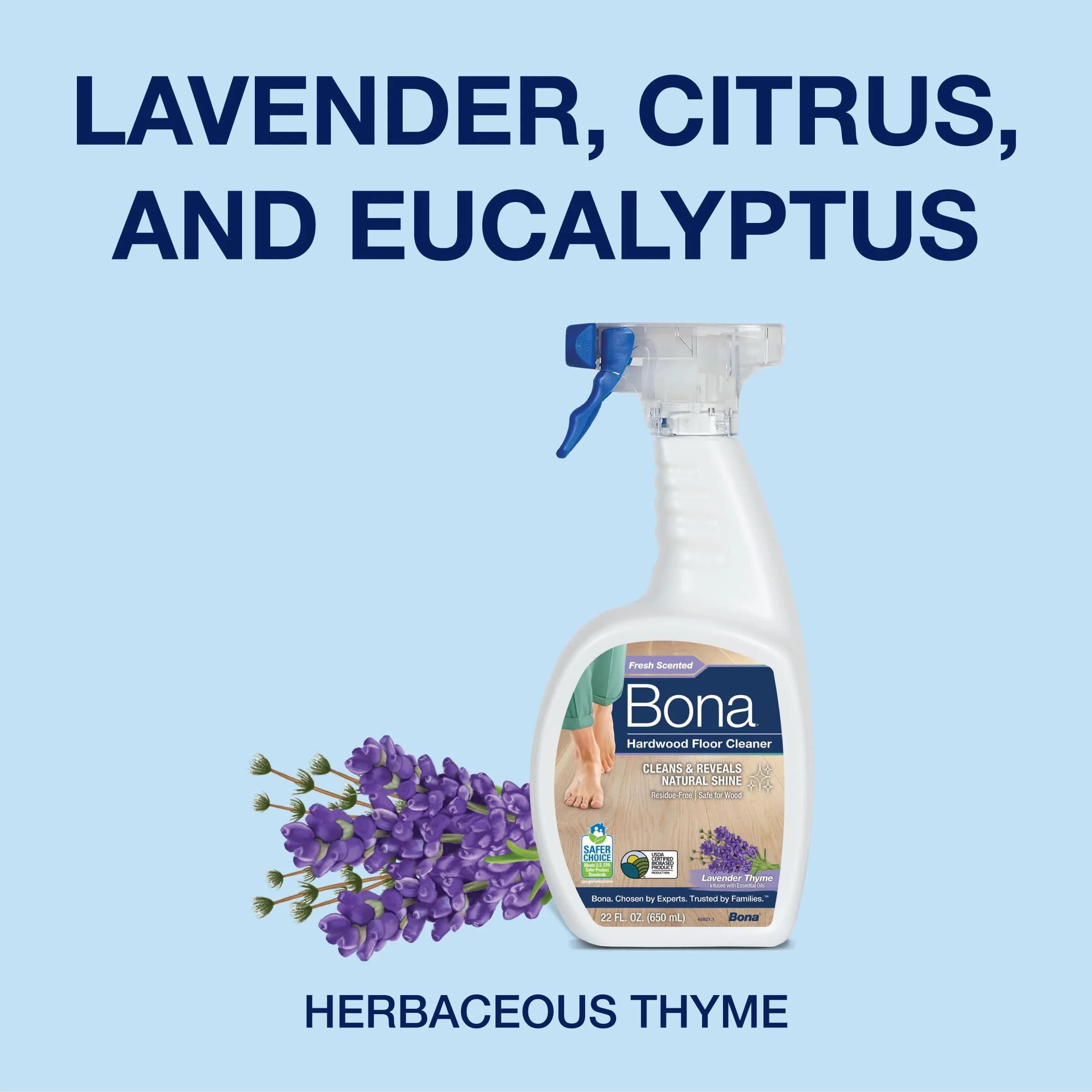 Bona Hardwood Floor Cleaner Spray 32 fl oz (946 ml) Lavender Thyme | EPA Safer Choice Certified - view 4