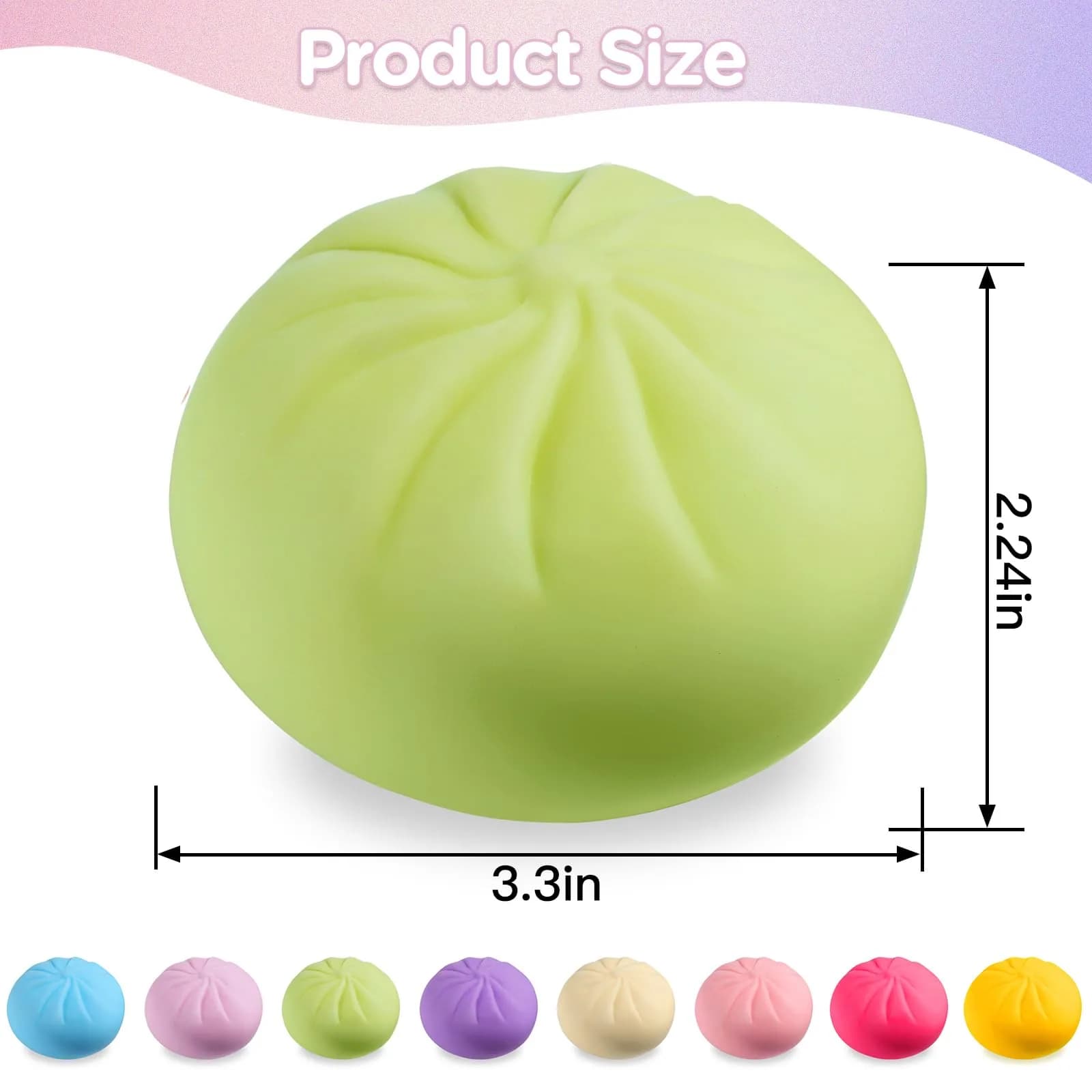 ToyMojo Green Dumpling Squishy Toy | Non-Toxic BPA-Free Educational Toy - view 2
