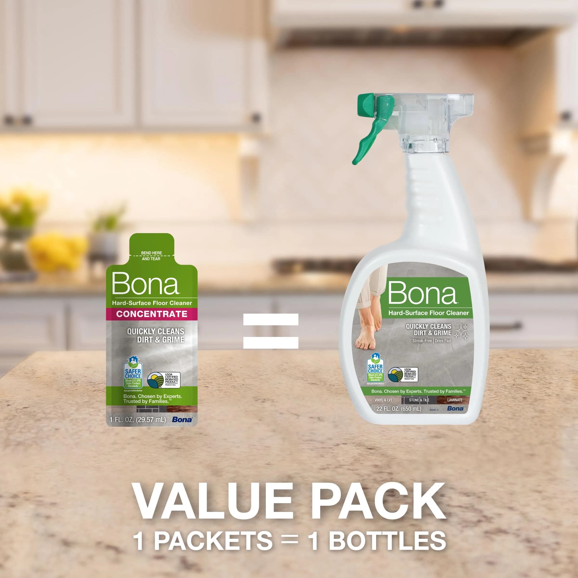 Bona Multi-Surface Floor Cleaner Spray 950ml (32 fl oz) | pH-Neutral, Rinse-Free Formula for Stone, Tile, Laminate, Vinyl - view 6