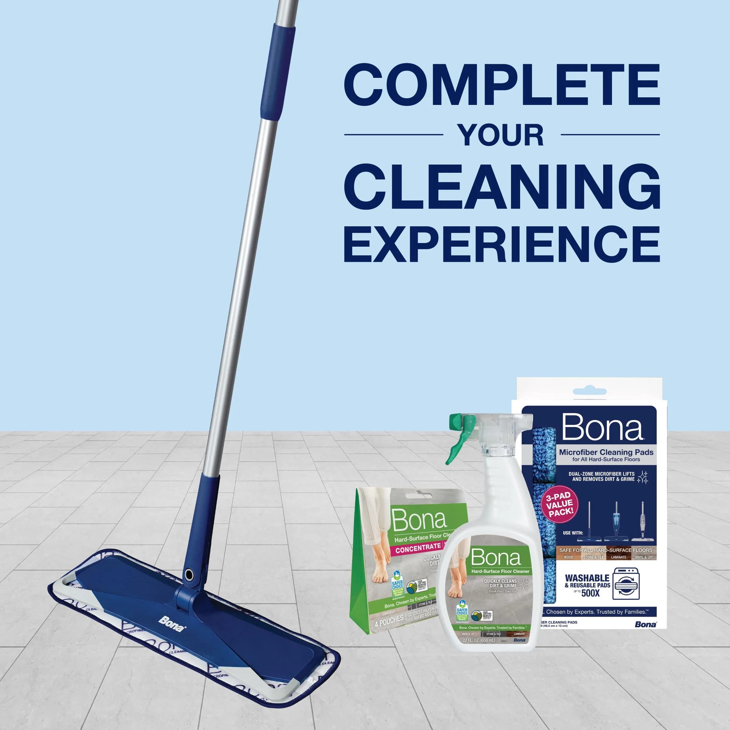 Bona Multi-Surface Floor Cleaner Spray 950ml (32 fl oz) | pH-Neutral, Rinse-Free Formula for Stone, Tile, Laminate, Vinyl - view 8