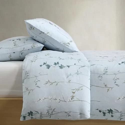 Calvin Klein Queen Duvet Cover Set with Shams | Cotton Sateen, Modern Botanical Design, Breathable & Durable (70-120 chars) thumbnail 4