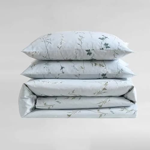 Calvin Klein Queen Duvet Cover Set with Shams | Cotton Sateen, Modern Botanical Design, Breathable & Durable (70-120 chars) thumbnail 7