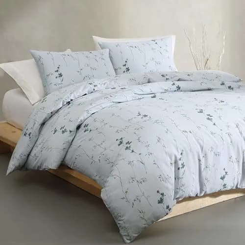 Calvin Klein Queen Duvet Cover Set with Shams | Cotton Sateen, Modern Botanical Design, Breathable & Durable (70-120 chars) thumbnail 3