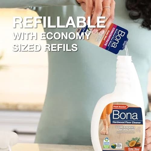 Bona Hardwood Floor Cleaner Spray 946ml (32 fl oz) with Concentrate Refill | EPA Safer Choice Certified thumbnail 5