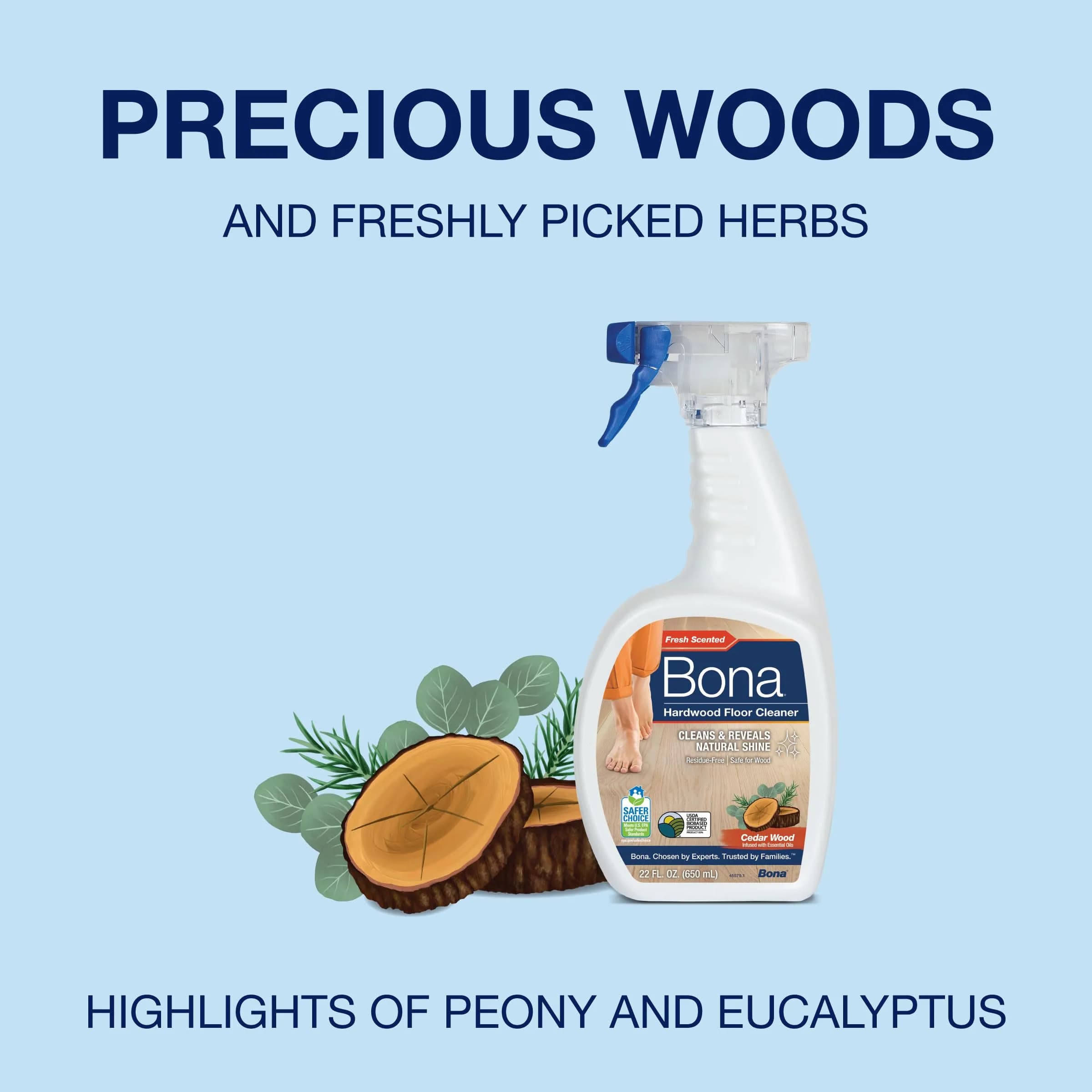Bona Hardwood Floor Cleaner Spray 946ml (32 fl oz) with Concentrate Refill | EPA Safer Choice Certified - view 4