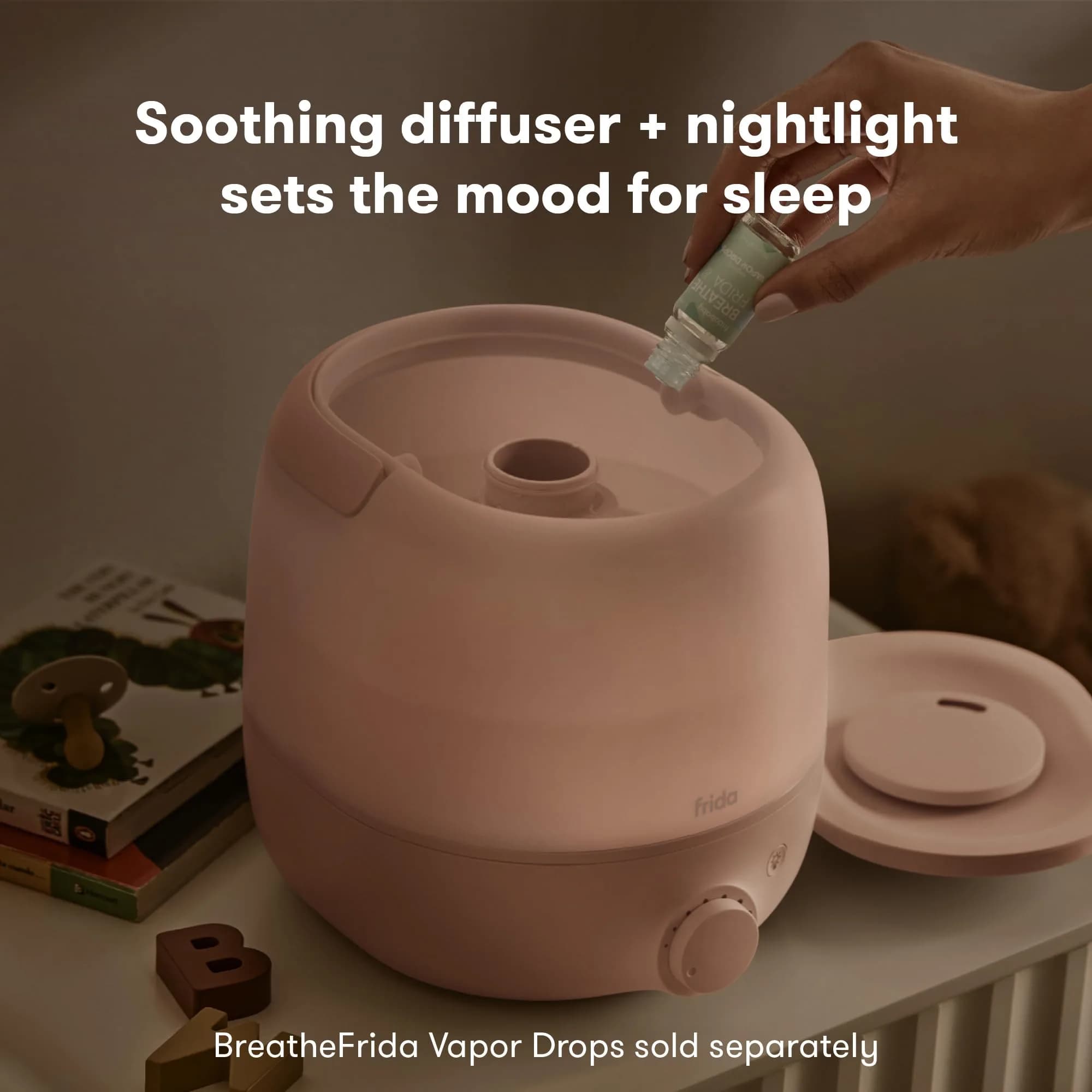 Frida Baby 3-in-1 Cool Mist Humidifier, Nightlight & Diffuser, 0.6 Gallon Tank, Peach | Hydrates Rooms up to 320 sq ft - view 6