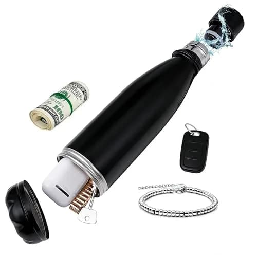 LetPetSet Black Stainless Steel Diversion Safe Water Bottle 532ml (18 Fl Oz) | Hide Valuables Discreetly thumbnail 1
