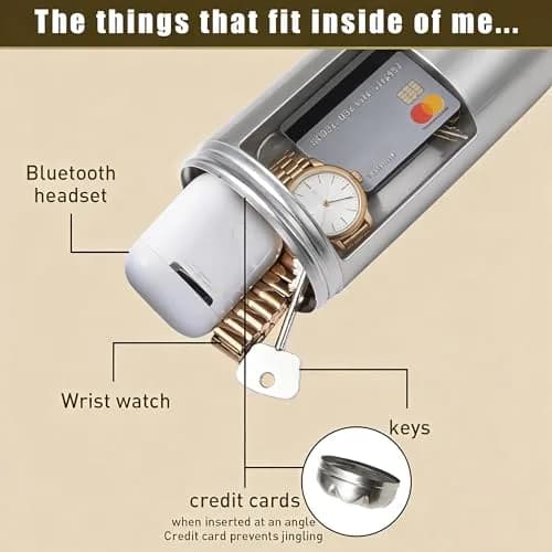 LetPetSet Stainless Steel Diversion Safe Water Bottle with Hidden Compartment, 532ml (18 fl oz) | Secure Storage for Valuables thumbnail 5
