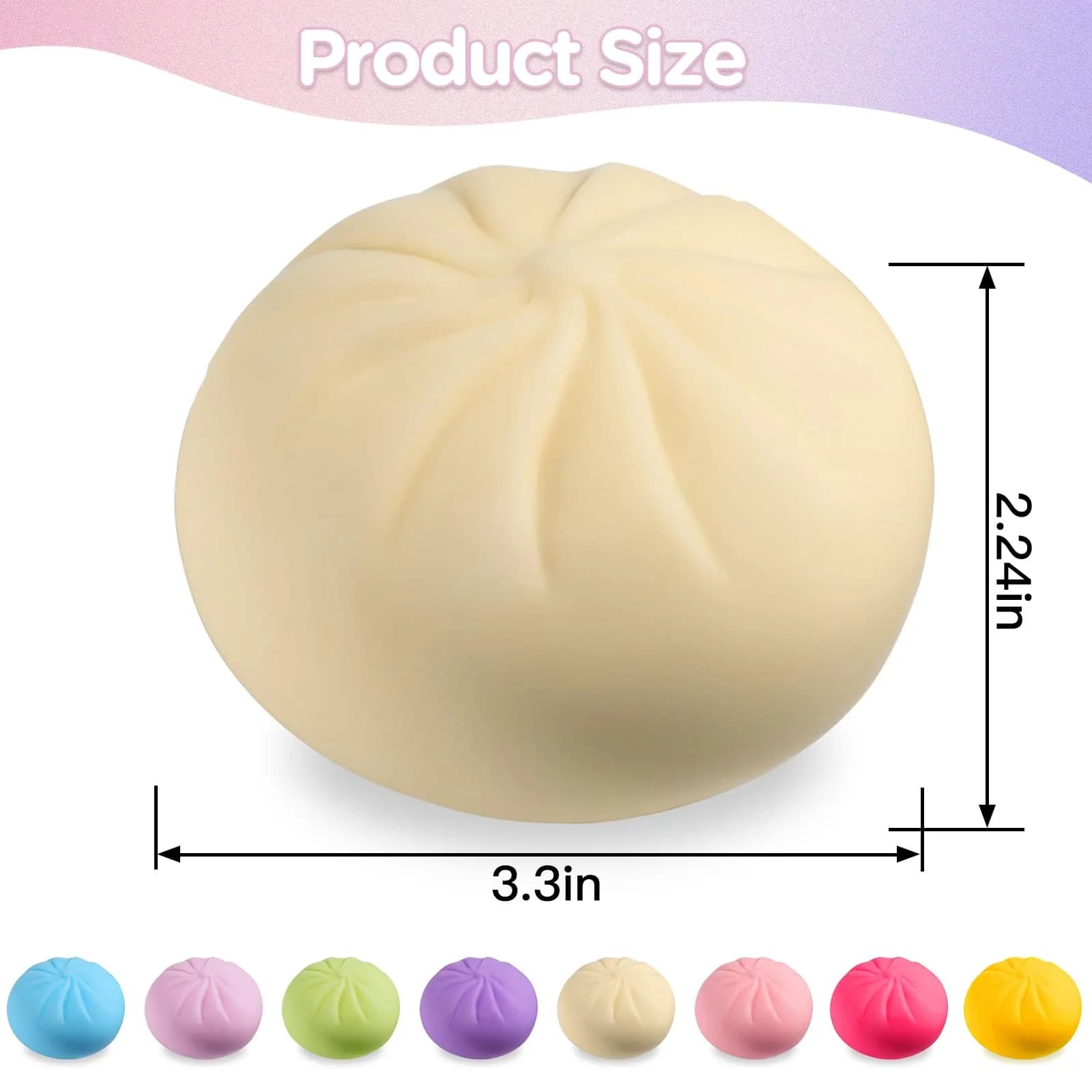 ToyMojo White Dumpling Squishy Mystery Box, Bao Bun Squeeze Toy (1 pc) | Viral Fidget Toy for Kids - view 2