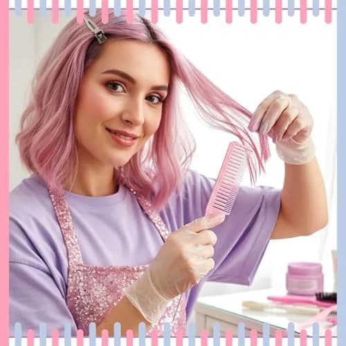 Patelai 6 Pcs Highlighting Comb Weaving, Classic Style, Pink | Multi-Functional Hair Styling Tool thumbnail 6