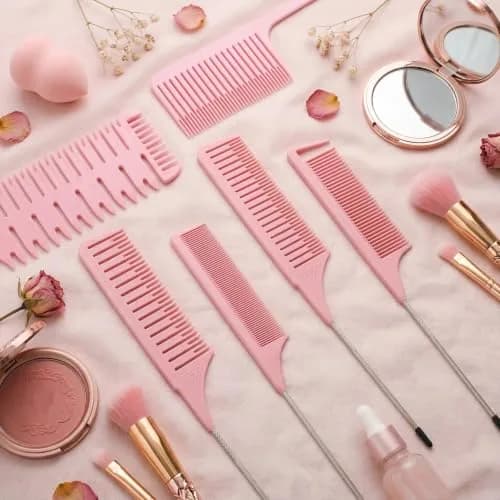Patelai 6 Pcs Highlighting Comb Weaving, Classic Style, Pink | Multi-Functional Hair Styling Tool thumbnail 2