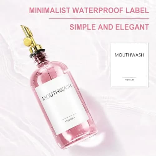 TOLDATLI Pink Glass Mouthwash Dispenser 502ml (17 fl oz) | Auto-Flip Cap for Precise Pouring thumbnail 9