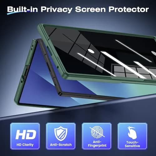 Ruky Green Case for Samsung Galaxy Z Fold 7 with Privacy Screen Protector & Kickstand | 7.6-inch Display thumbnail 3