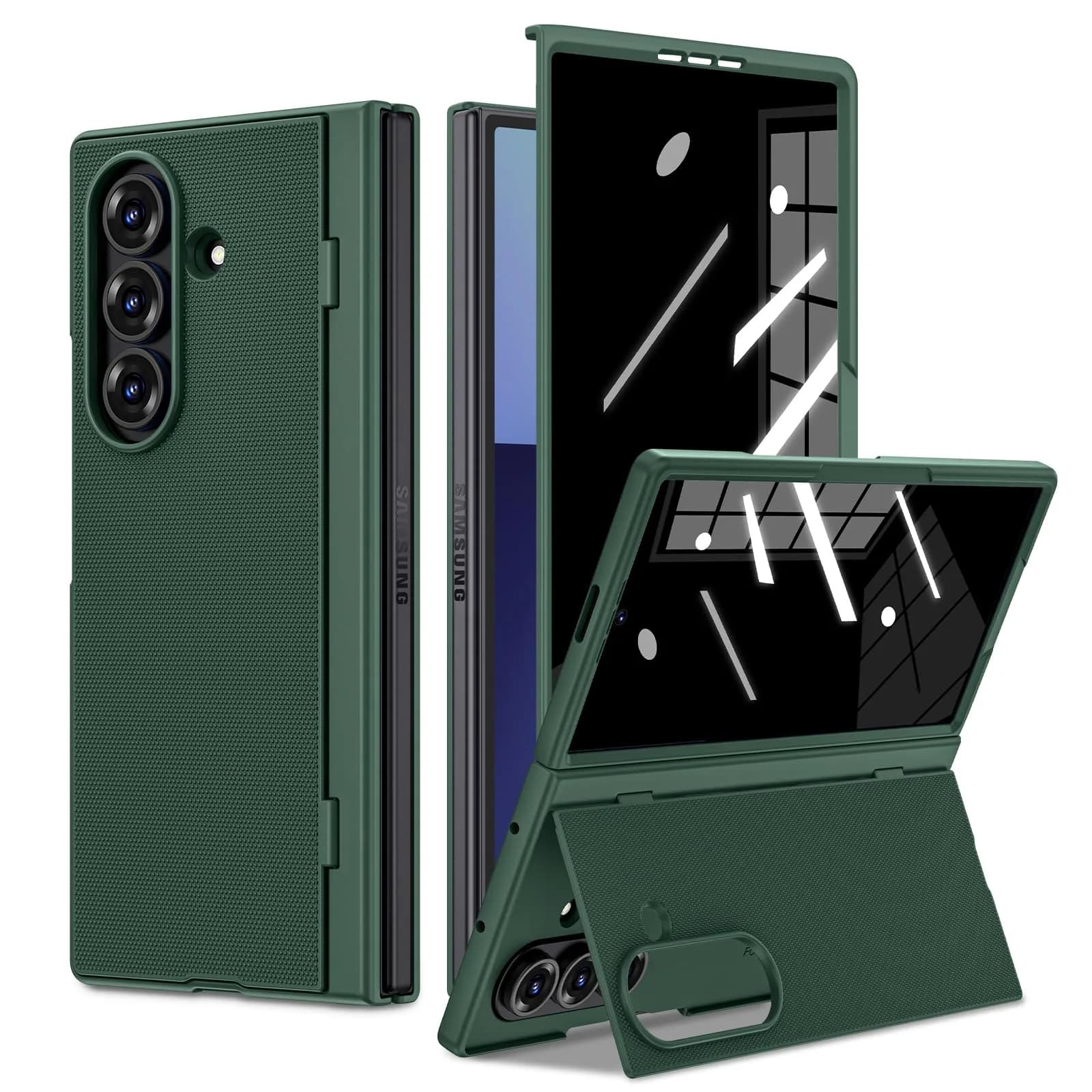 Ruky Green Case for Samsung Galaxy Z Fold 7 with Privacy Screen Protector & Kickstand | 7.6-inch Display - main product image