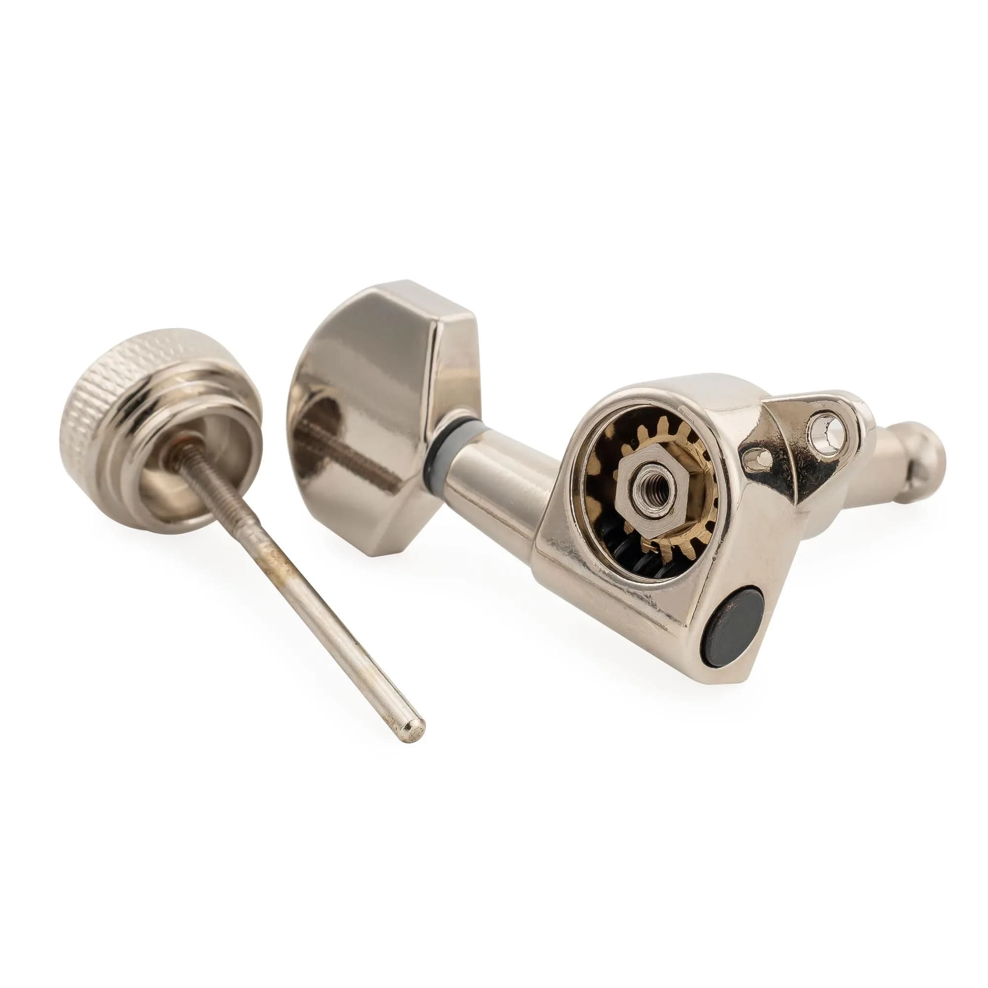 Musiclily Pro R15J Locking Tuning Pegs 6-in-line 15:1 Ratio Nickel | Sealed Die-Cast Zinc Alloy for Electric Guitars - view 7