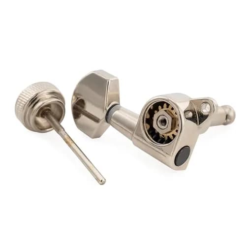 Musiclily Pro R15J Locking Tuning Pegs 6-in-line 15:1 Ratio Nickel | Sealed Die-Cast Zinc Alloy for Electric Guitars thumbnail 7