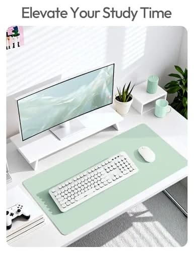 YSAGi Leather Desk Pad Protector Pale Green 139.7cm x 43.7cm (55" x 17.2") | Protects Desks, Enhances Workspace thumbnail 6