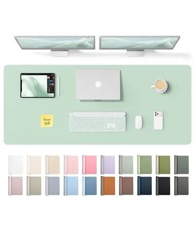 YSAGi Leather Desk Pad Protector Pale Green 139.7cm x 43.7cm (55" x 17.2") | Protects Desks, Enhances Workspace thumbnail 1