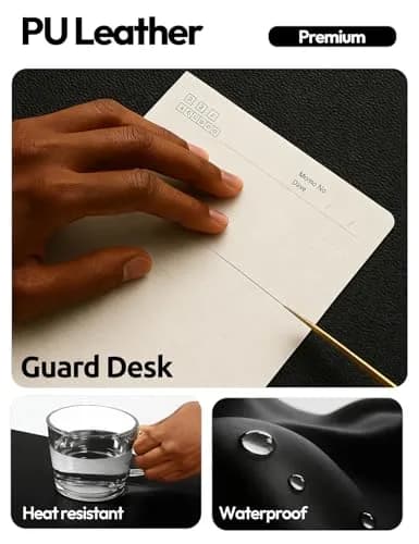 YSAGi Leather Desk Pad Protector Black 137cm x 43cm (55" x 17.2") | Protects Desks, Enhances Workspace thumbnail 4