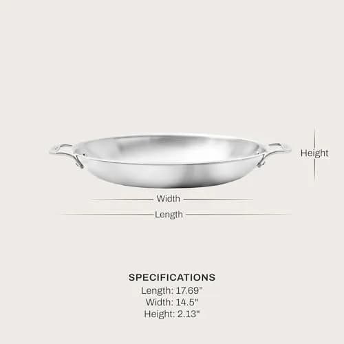 All-Clad D3 Stainless Steel 14" Paella Pan | Made in USA, 14-inch, Fully Bonded Tri-Ply thumbnail 2