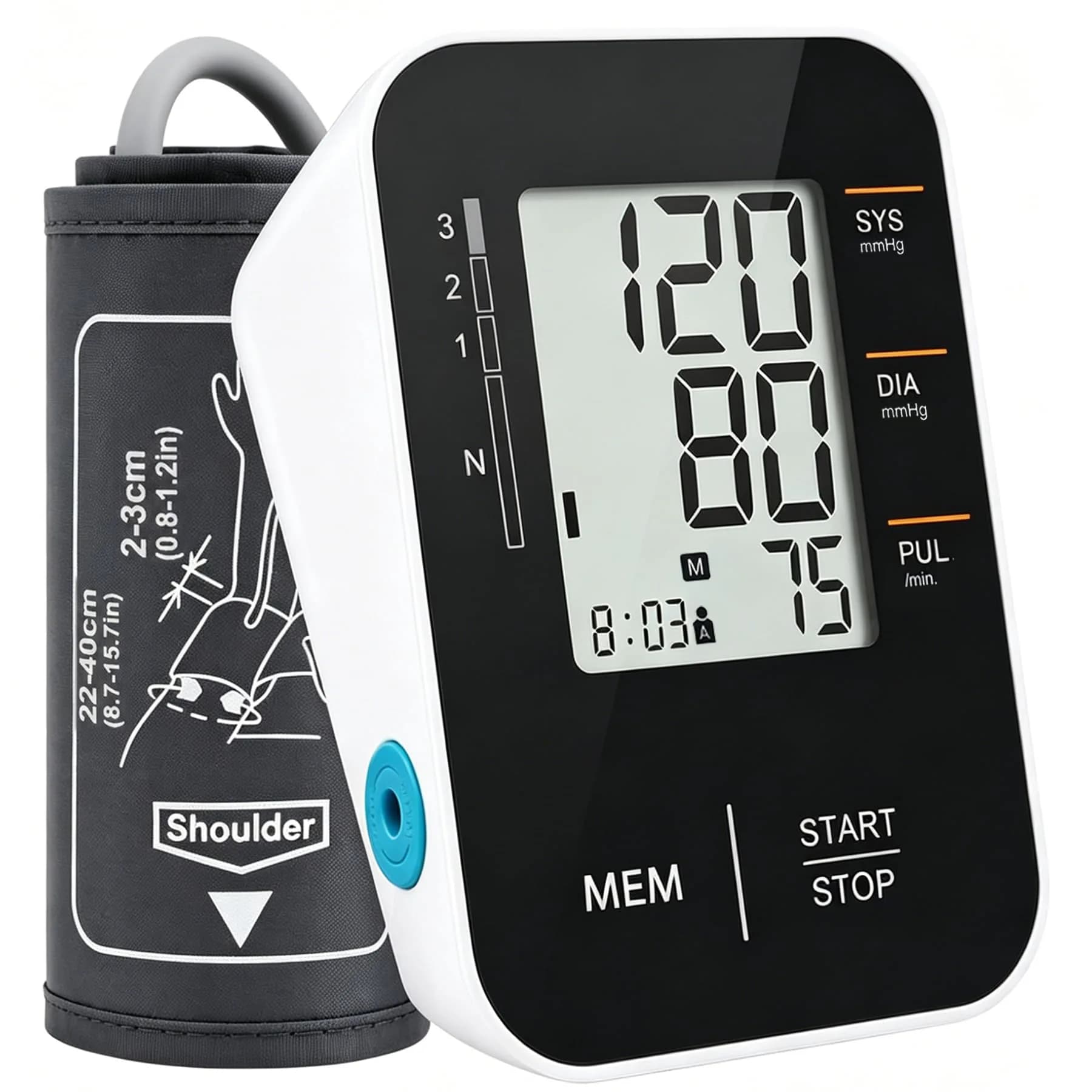 Wishlove Black Blood Pressure Monitor | Accurate Upper Arm BP Cuff for Home Use — Black